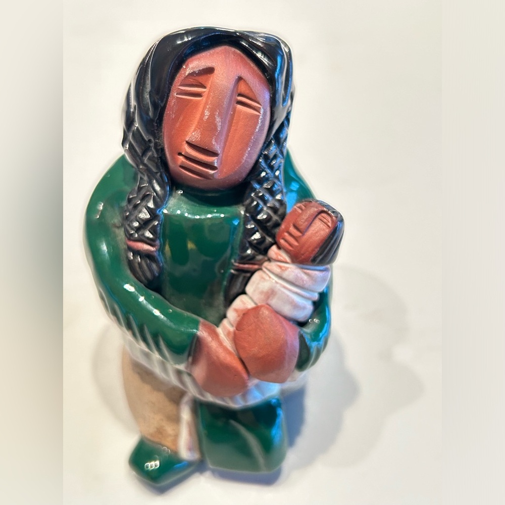 Keena Vintage Signed Pottery First Nations Mohawk Red Clay Art Sculpture